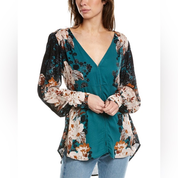Free People Tops - Free People Women’s Mikayla Printed Floral Tunic Blouse